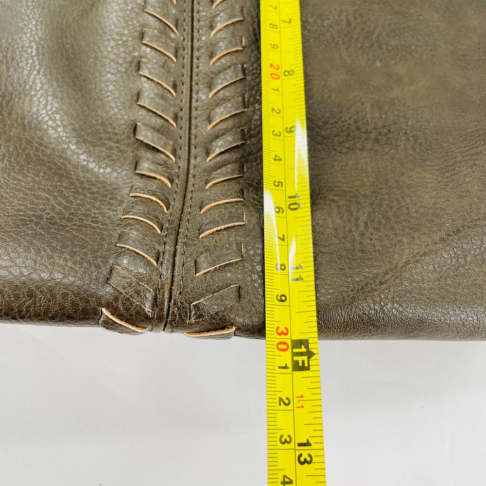 CARLOS by CARLOS SANTANA Green Brown Hobo Tassel Bag Purse Tote - Picture 8 of 11